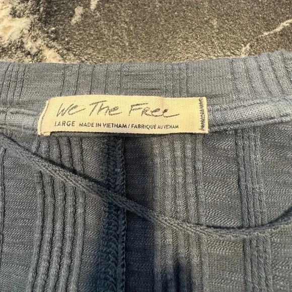 Free People Gray Tie-Dye Long Sleeve Tee - Picture 3 of 6